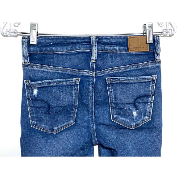 American Eagle Jegging Jeans Womens 0R Next Level Stretch Distressed Destroyed - Picture 6 of 10